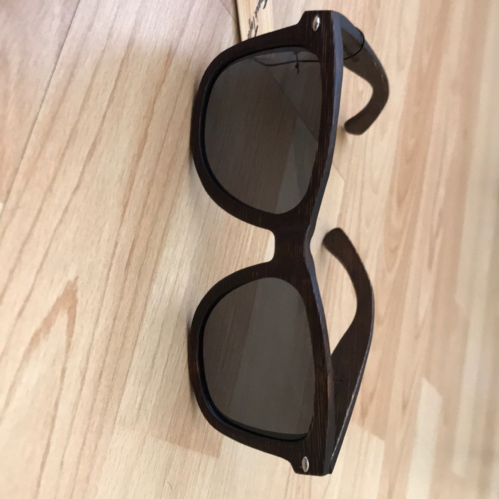 NWT Frank taylor bamboo wooden sunglasses black - Picture 2 of 5